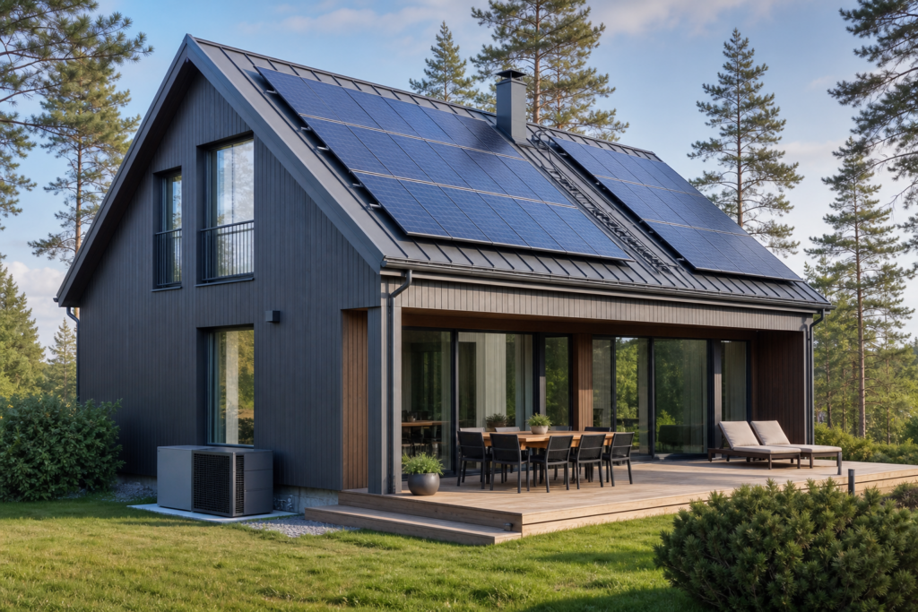 Päikesepaneelidega energiatõhus kodu