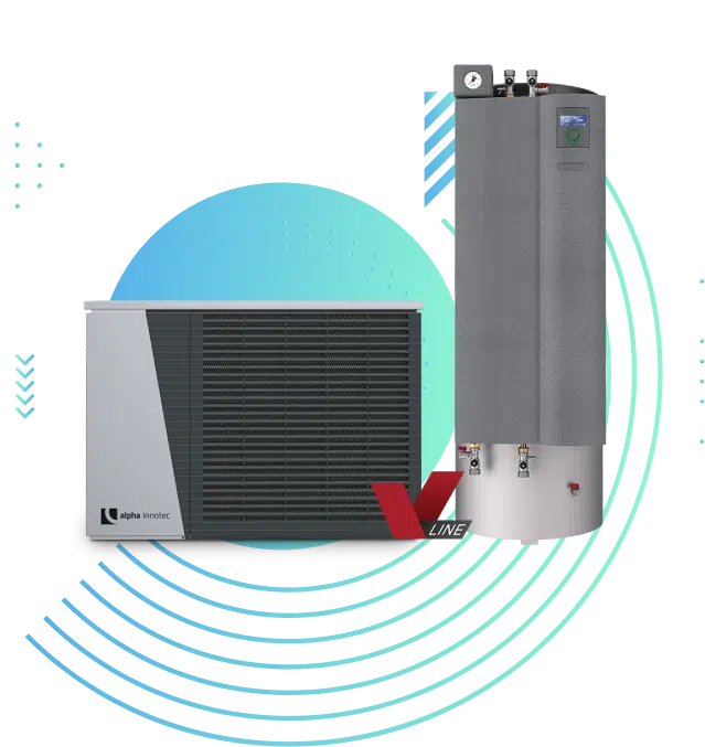 Внешний блок и гидромодуль теплового насоса «воздух-вода» Alpha Innotec LWD V-Line